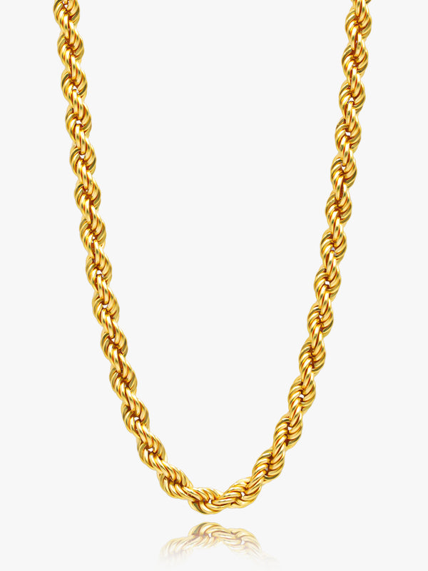 yellow gold chain and pendant