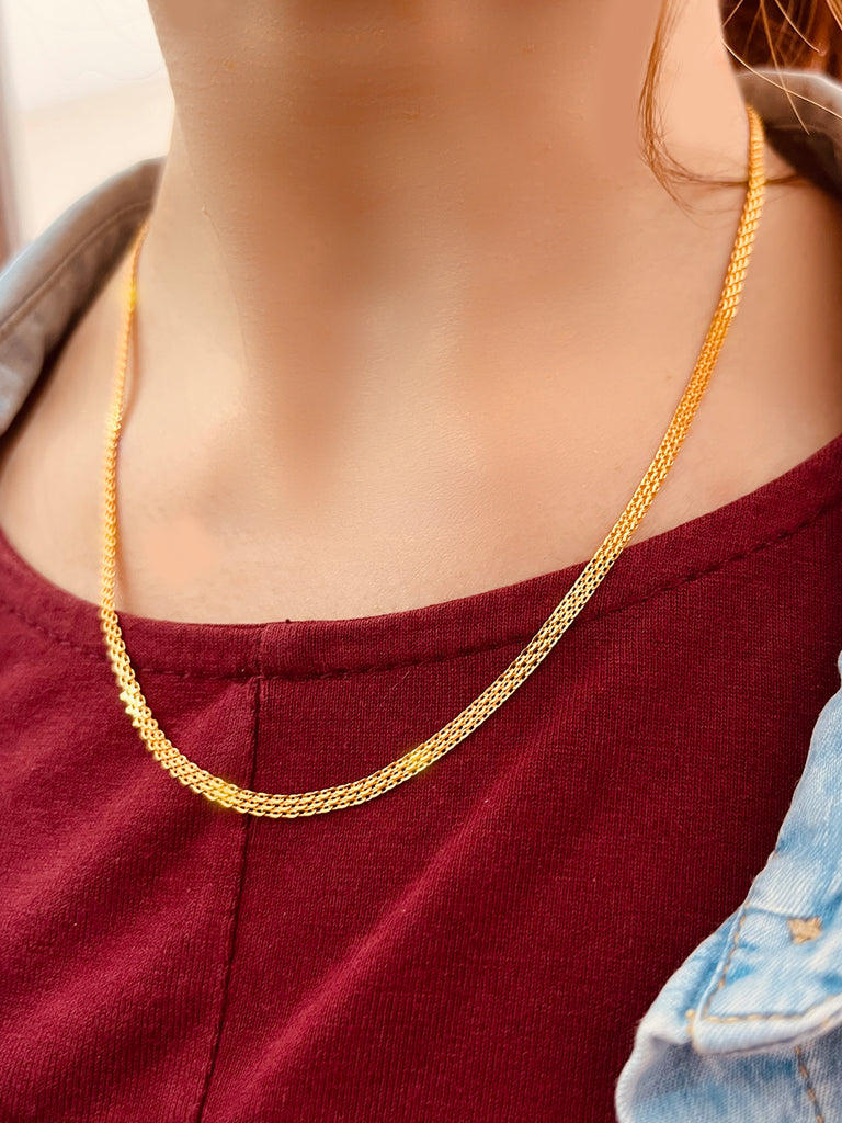 flat gold chain necklace