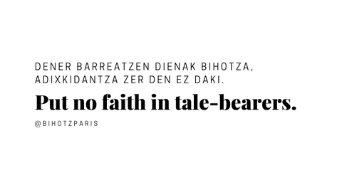 Basque sayings by Bihotz Paris