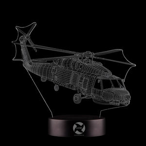 light illusion optical changing lamp led night 3d color helicopter