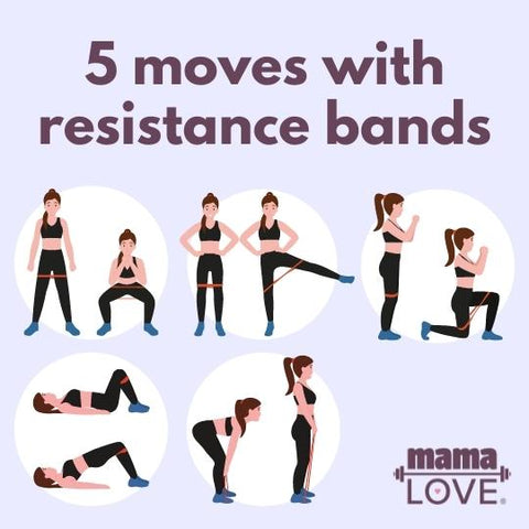 5 resistance band moves for moms