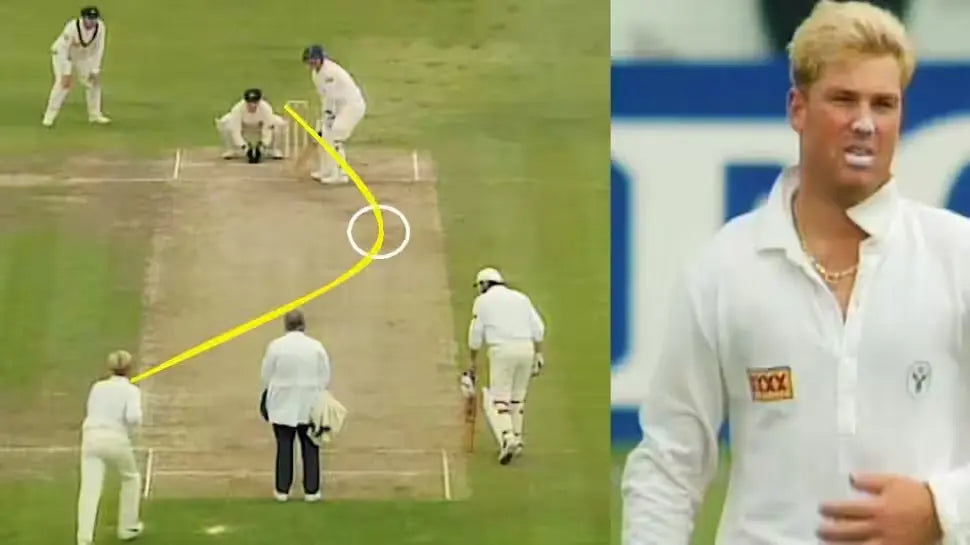 The trajectory and the turn of the Ball of the Century bowled by Shane Warne to dismiss Mike Gatting