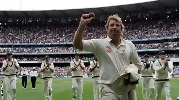 Shane Warne Celebrates a 5 wicket haul 