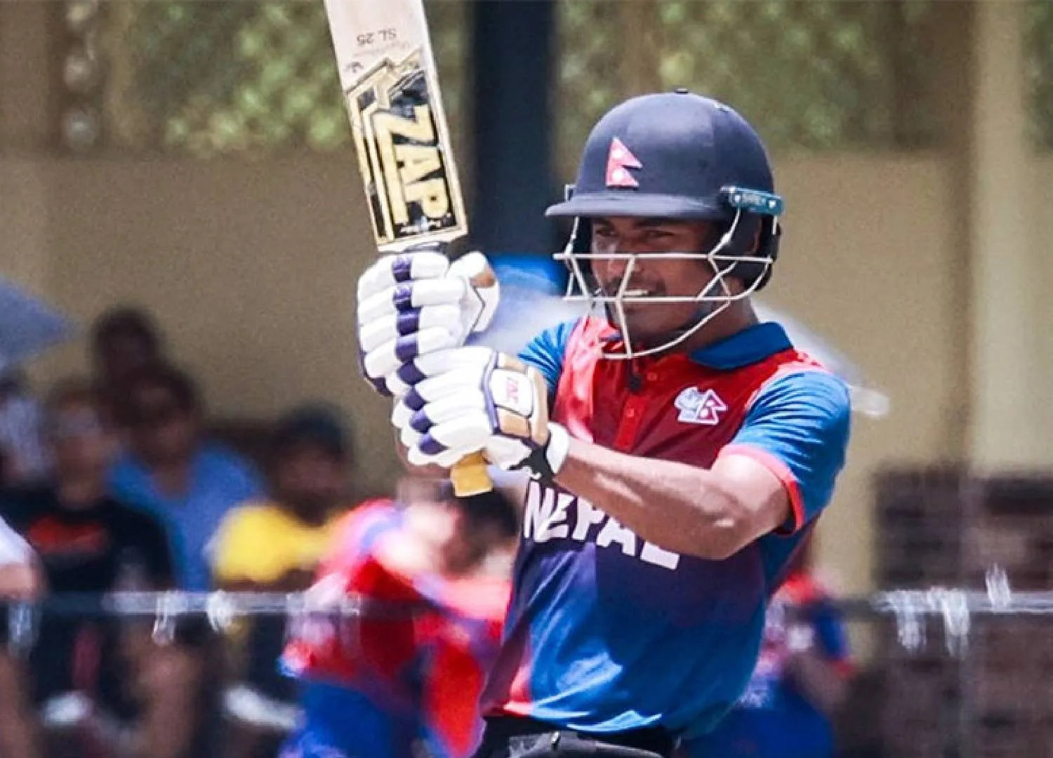 Rohit Paudel plays a Pull Shot with a ZAP Cricket Bat