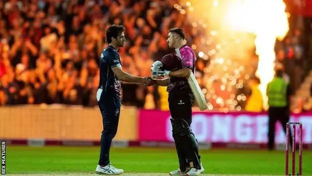 Two players shake hands after a Vitality Blast T20 game
