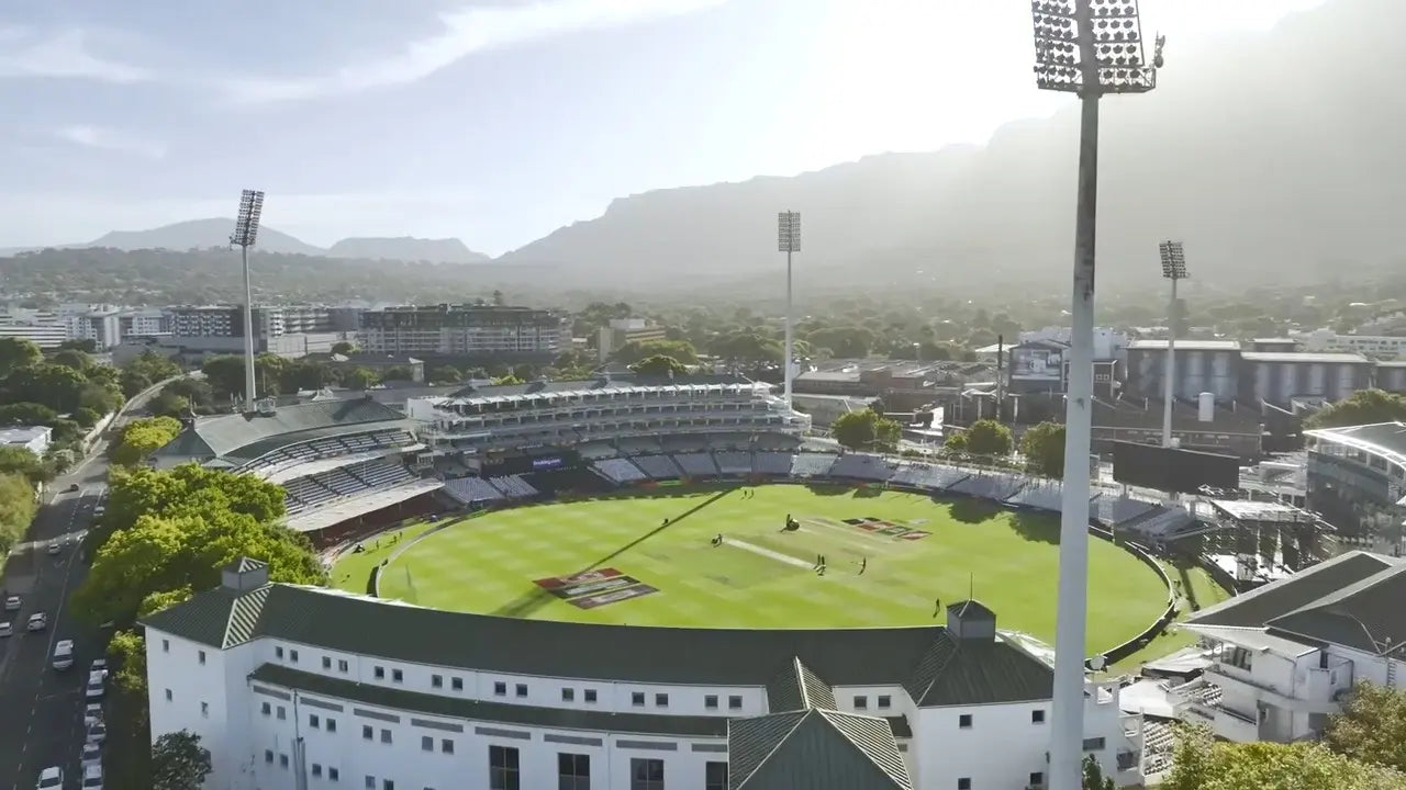 An aerial view of the Newlands Cricket Ground in South Africa