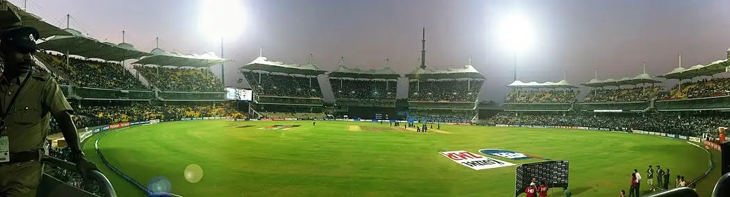 A Panoramic image of the MA. Chidambaram Cricket Stadium in Chennai, the home ground of the CSK