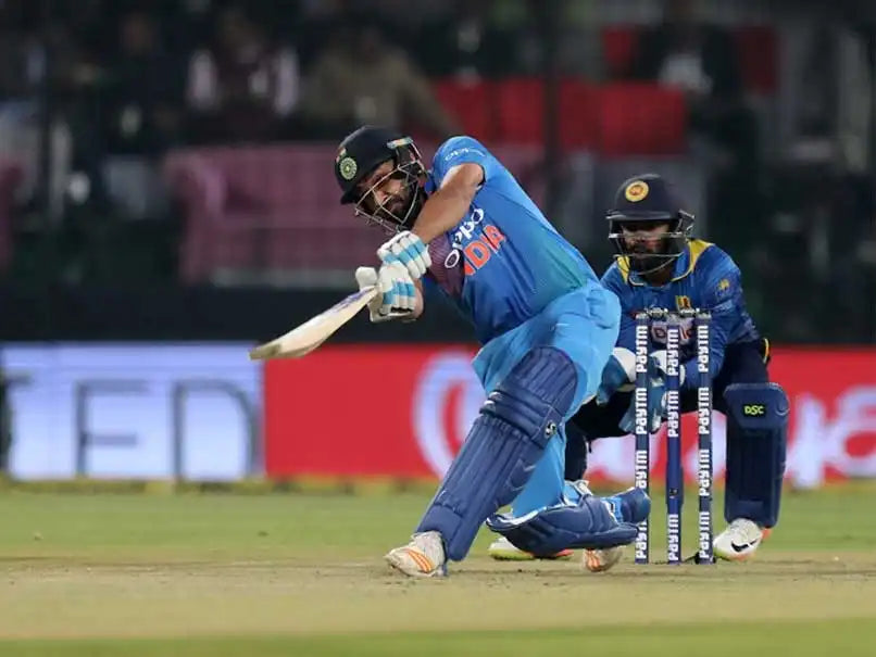 Rohit Sharma smashed Sri Lankan bowlers on his way to a 100 off just 35 deliviries.