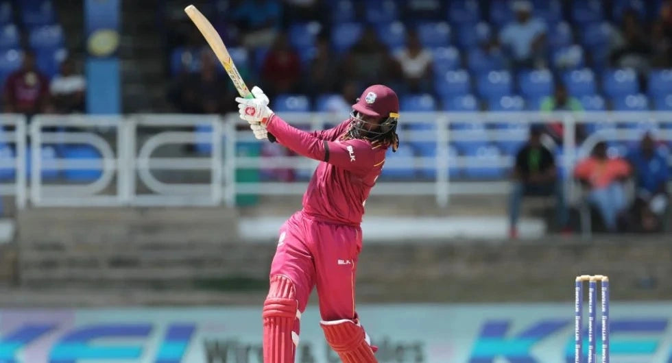Chris Gayle Batting in a T20I game for West Indies