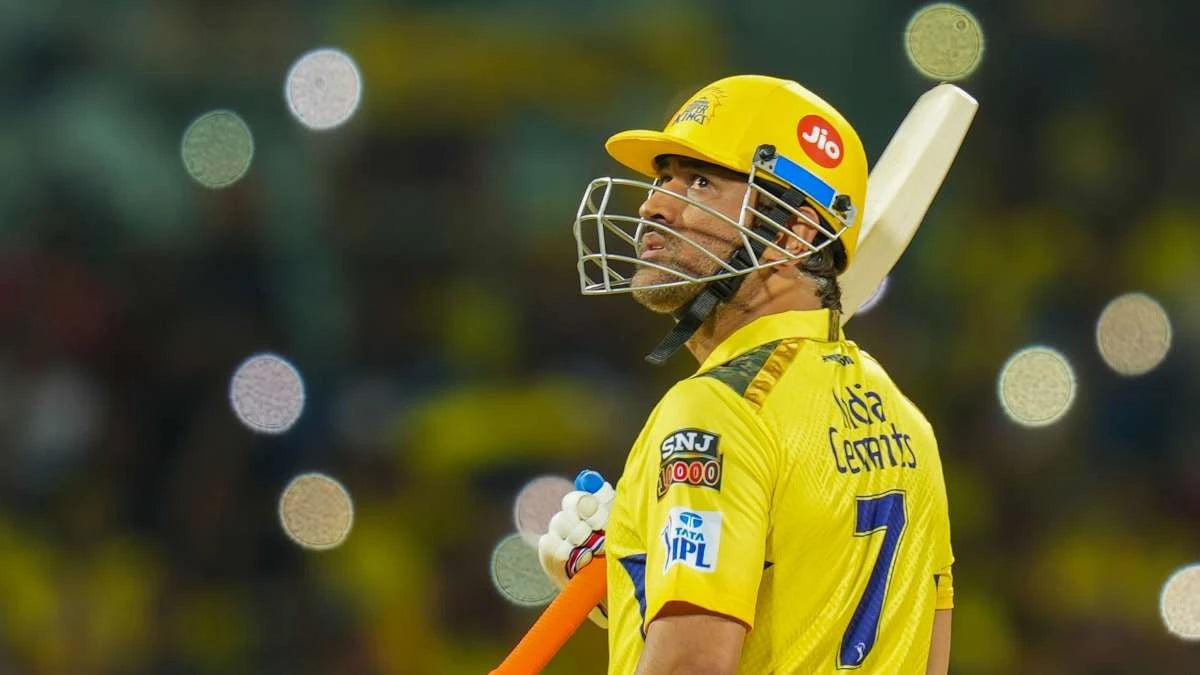 MS Dhoni batting for CSK