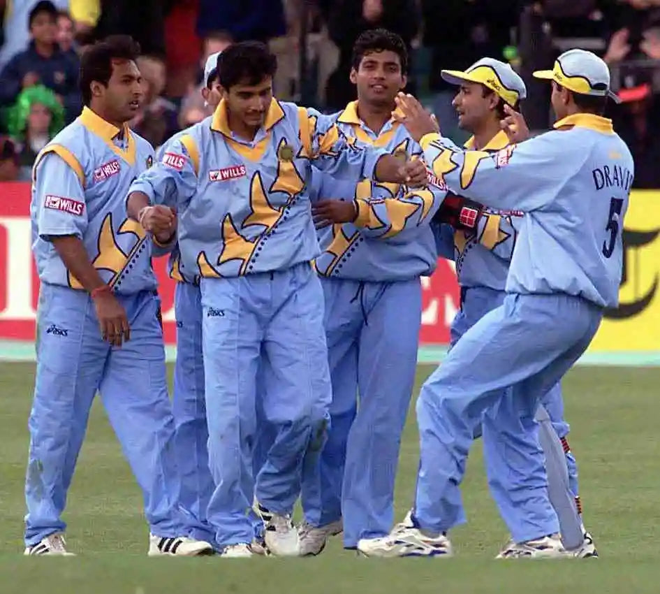 The Indian Cricket Team players in the 1992 Indian Team jersey