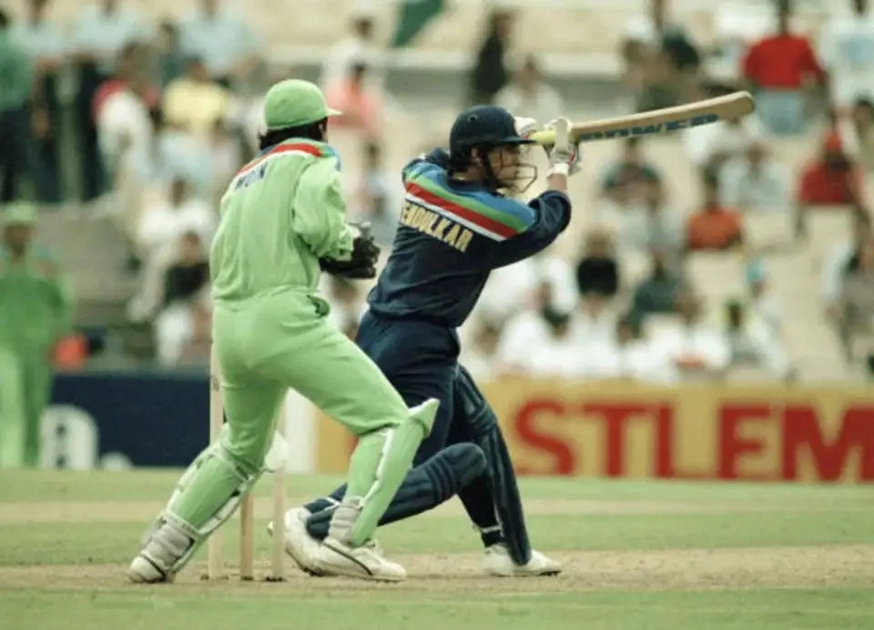 Sachin Tendulkar batting against Pakistan in the 1992 Cricket World Cup India vs Pakistan match