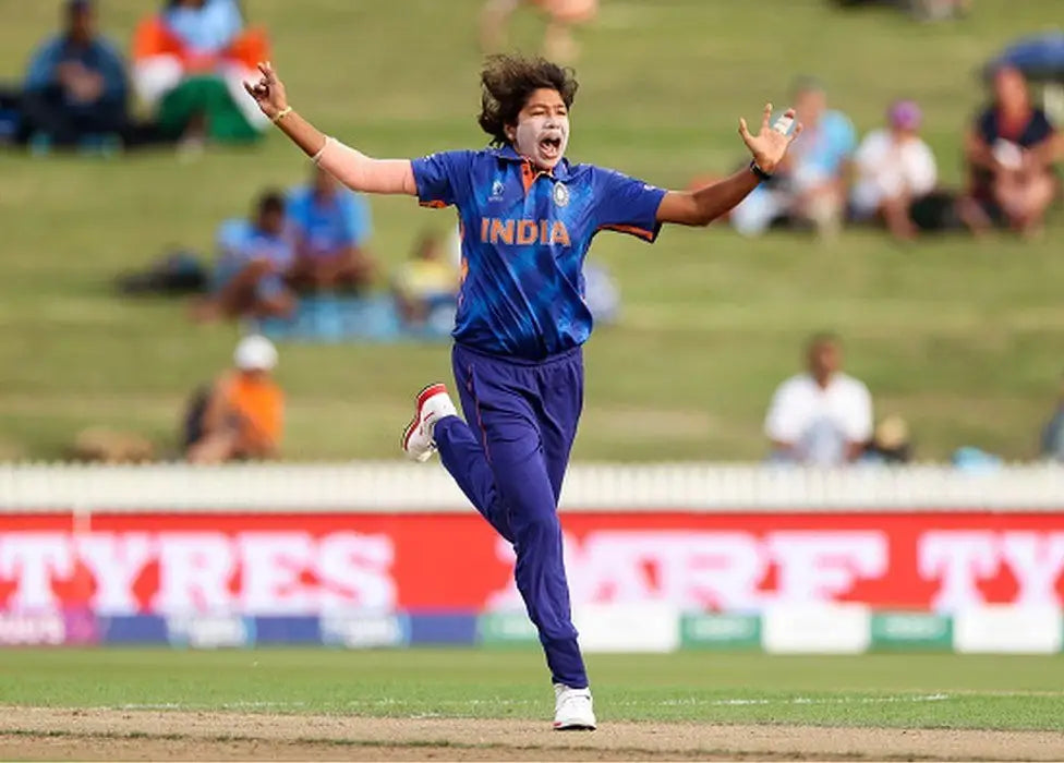 Jhulan Goswami celebrating a wicket
