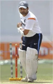 Sachin Tendulkar doing showing batting practice before a match