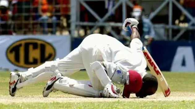 Brian Lara kissed the pitch after scoring 400 - the highest score in international cricke history