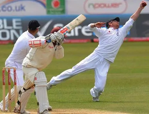 A batsman gets caught out in the slips