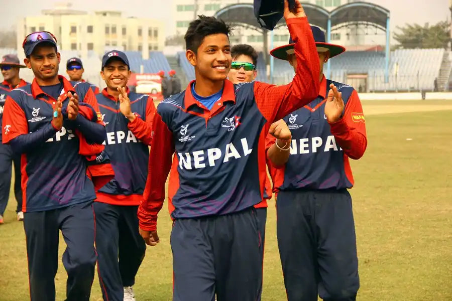 Sandeep Lamichhane after picking up a hattrick against Nepal