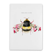 A5 lined botanical floral bee notebook, bee stationery