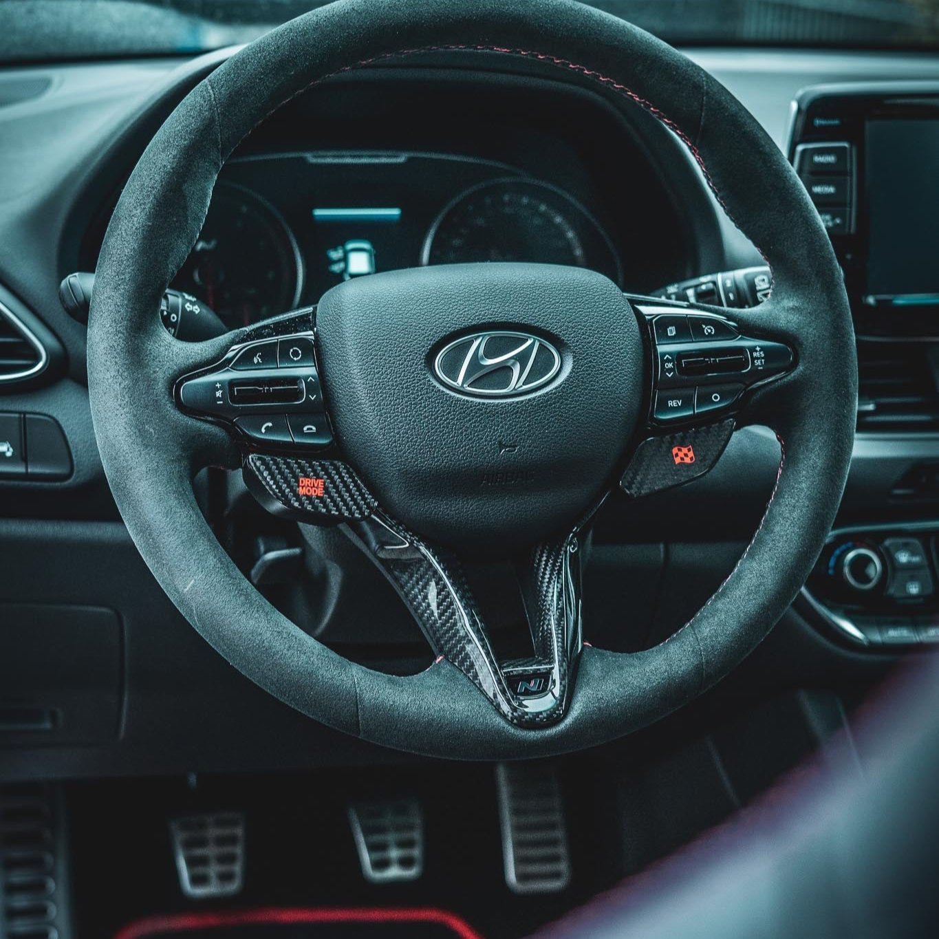 Drive Mode Buttons für Hyundai Lenkrad | Voll Carbon Cover