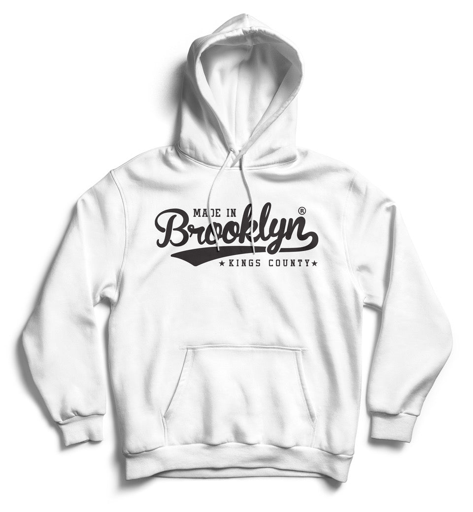 White and beige hoodie with BROOKLYN writing