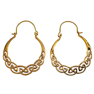 Celtic Knots Brass Hoop Earrings - The Boston Tea Room
