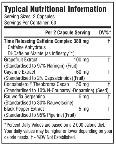 Barbarian Nutrition Thermo Axe 120 Caps - Nutritional Information