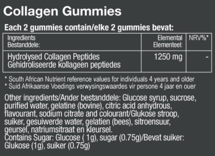 Vitatech Collagen Gummies 60 Gummies - Nutritional Information