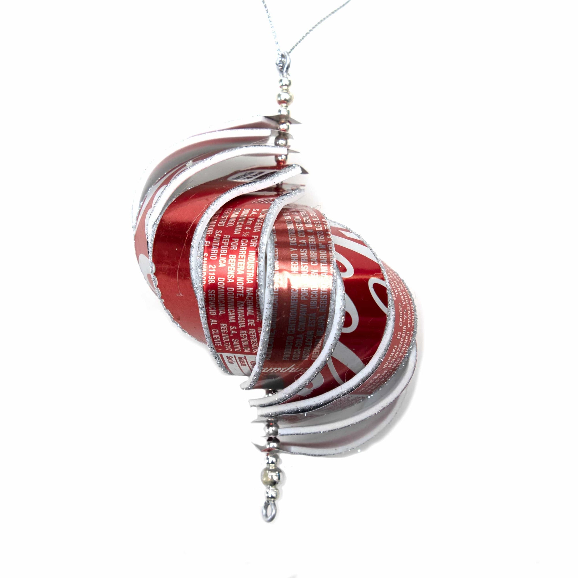 Recycled Spiral Ornament Made from Coke Cans