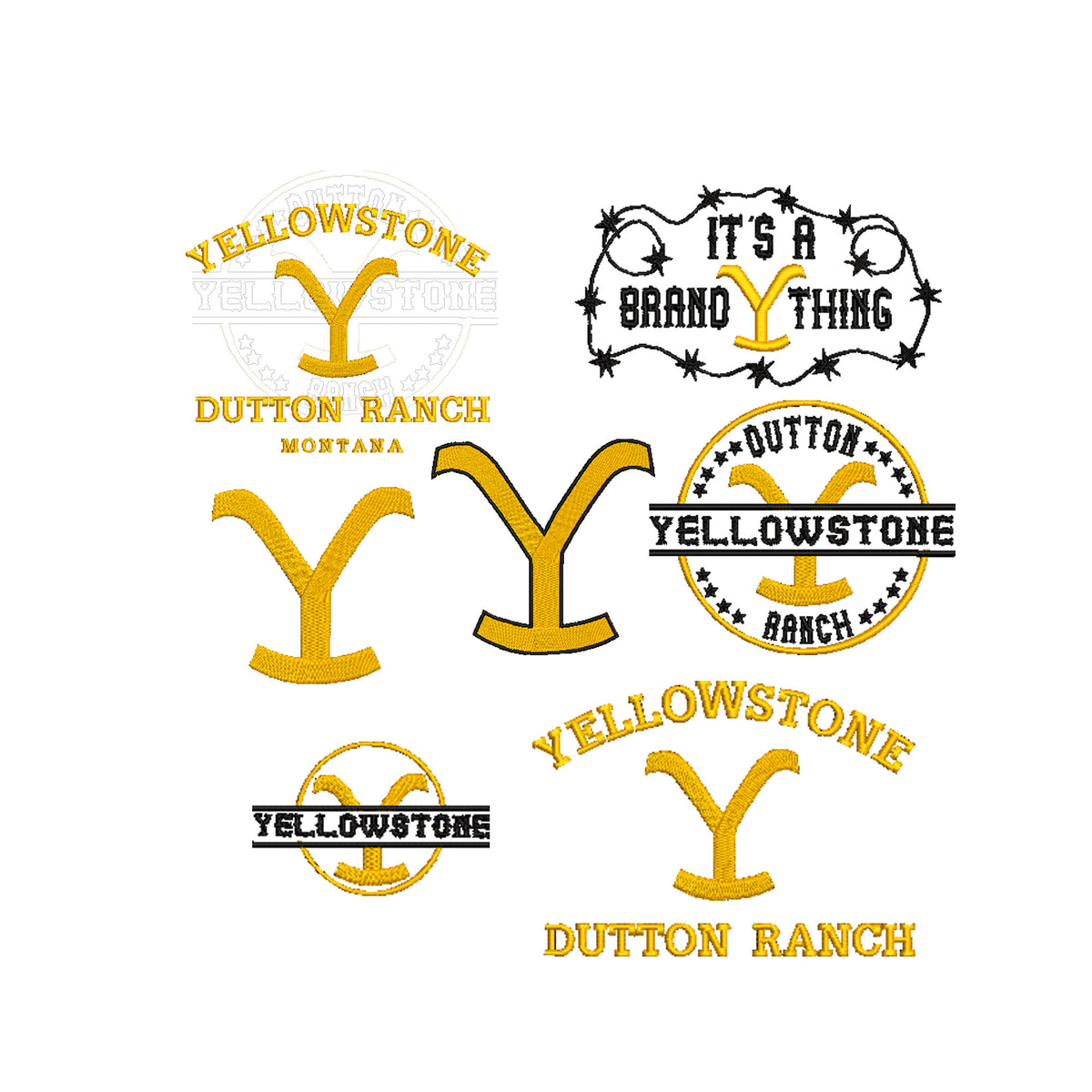 Download BUNDLE - Yellowstone Dutton Ranch Machine Embroidery Design. 7 Designs - Mouse & More Boutique