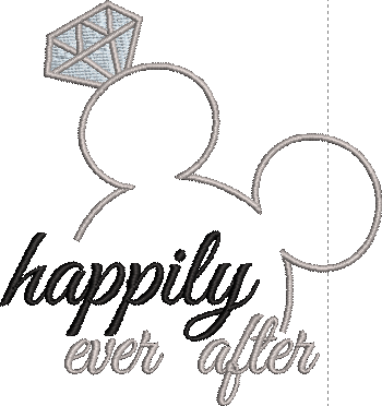 Wedding Inspired Machine Embroidery Design Happily Ever After Mouse More Boutique