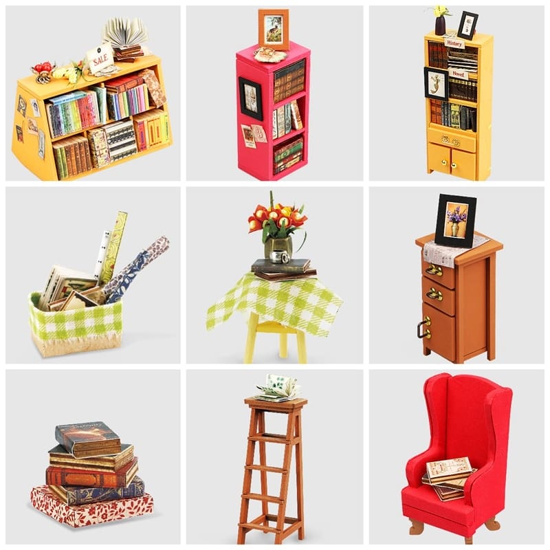 KingPuzzles 5 Kinds DIY Doll House with Furniture