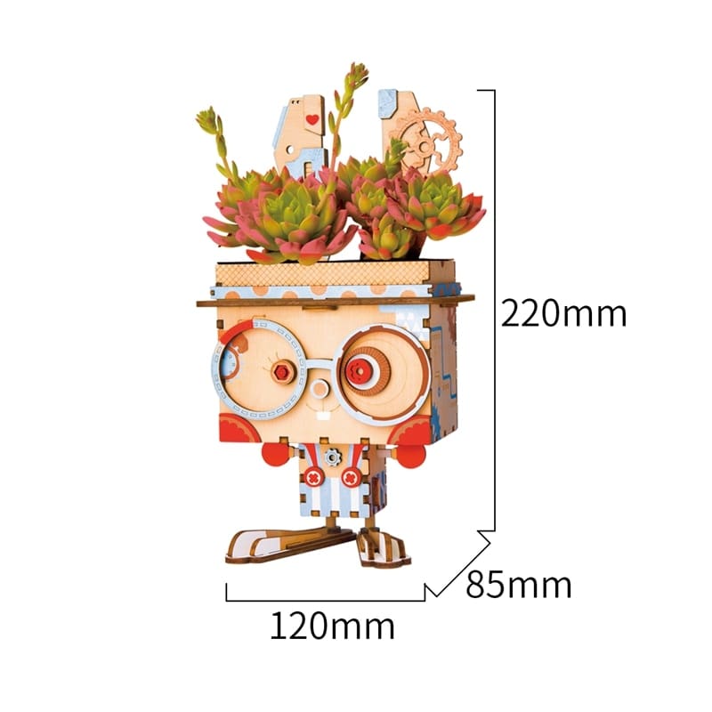 KingPuzzles Cute Bunny Flower Pot 3D Wooden Puzzle (Pot Bunny)