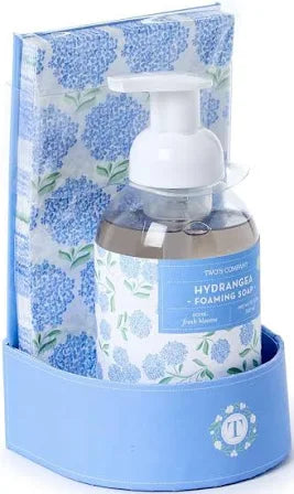 Two's Company Hydrangea Foaming Soap with Guest Towel - Oliva's Market Gourmet Gifts