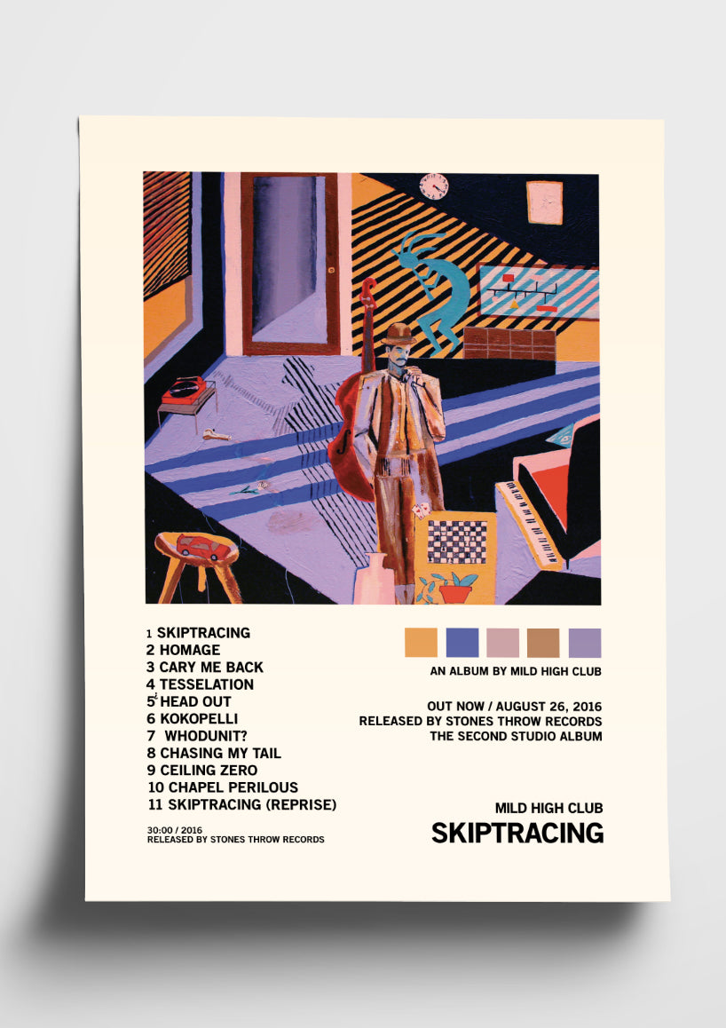 Mild High Club 'Skiptracing' Album Art Tracklist Poster – The Indie Planet