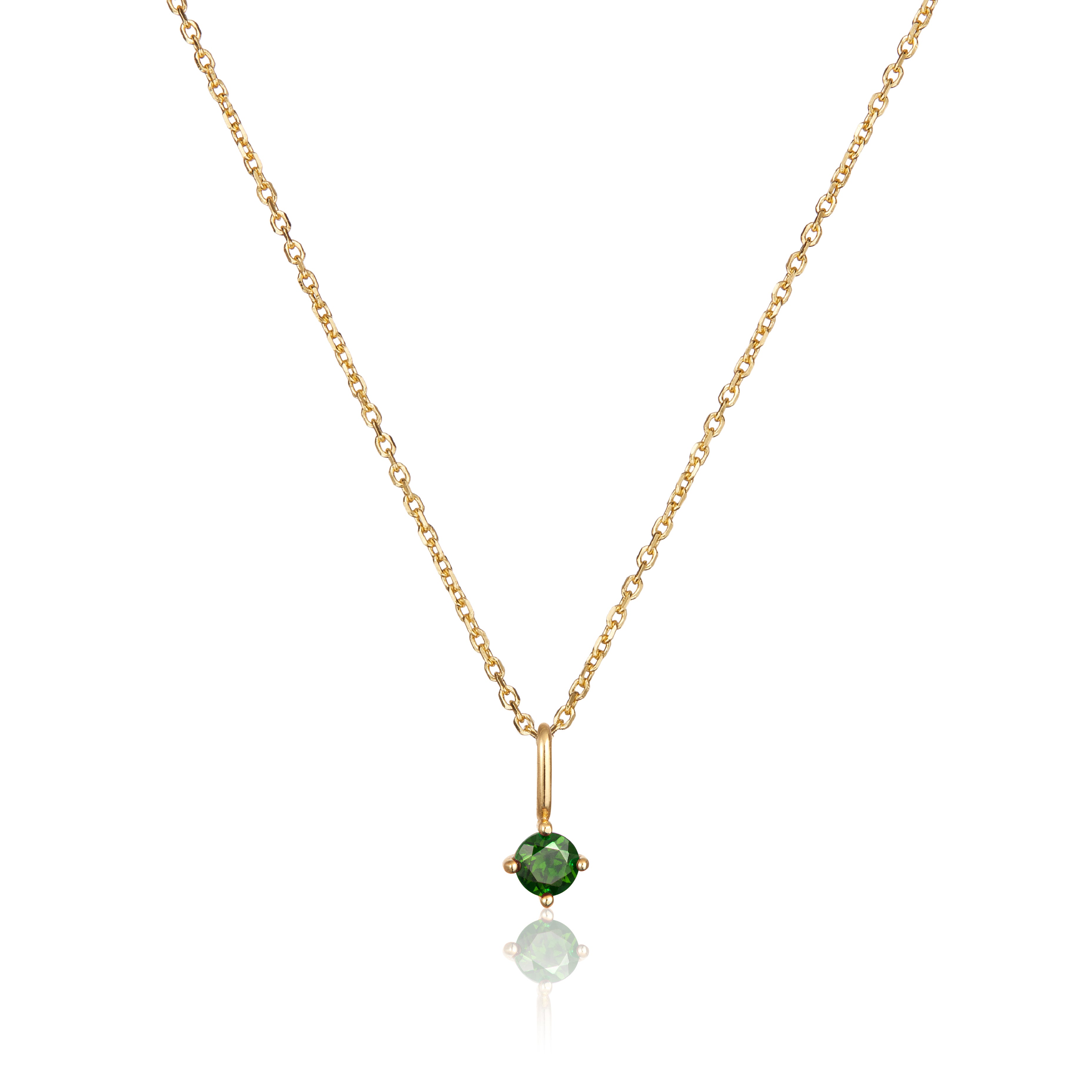 Gold Small Birthstone Pendant Necklace