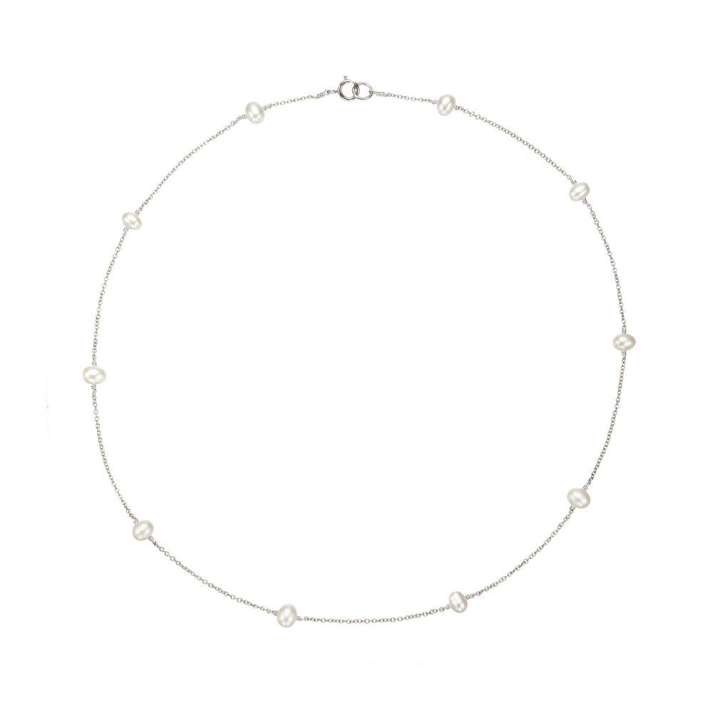 White Gold Ten Pearl Choker