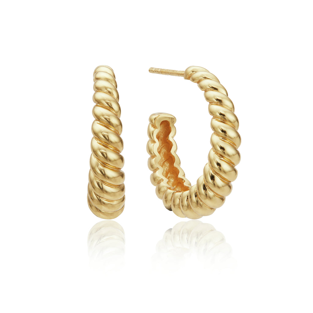 Gold Large Twisted Rope Hoop Earrings – Lily & Roo