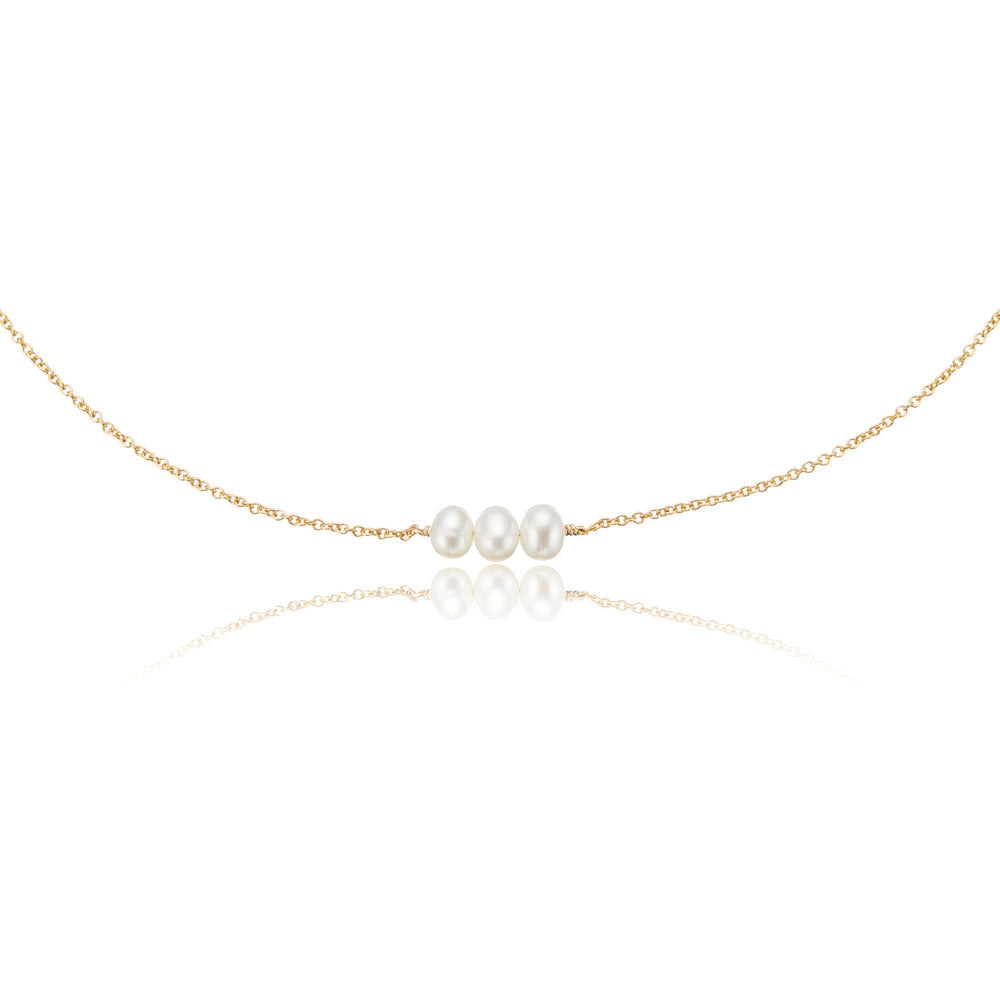 Gold Cluster Pearl Choker