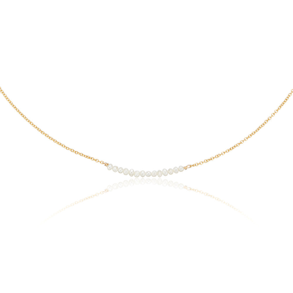 Gold Small Pearl Cluster Choker