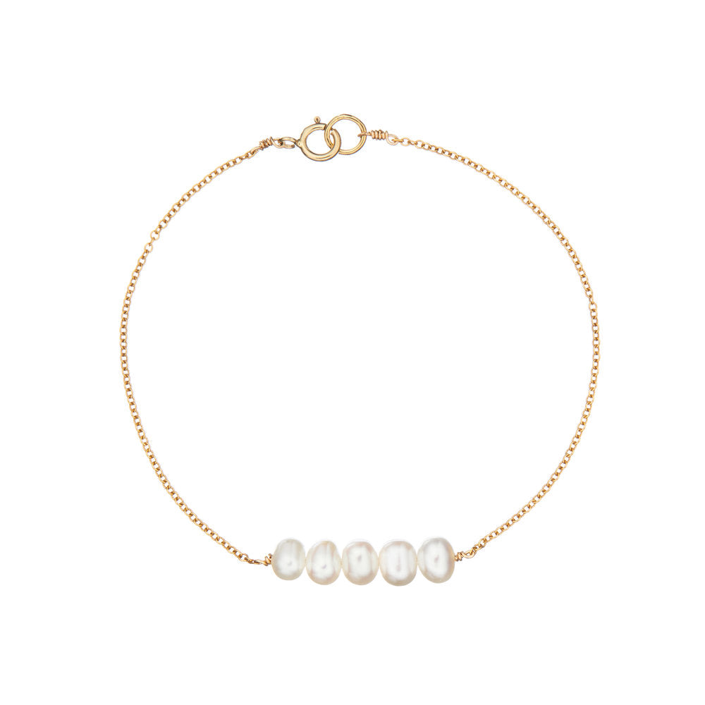 Gold Cluster Pearl Bracelet
