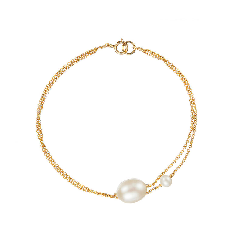 Gold Layered Large and Small Pearl Bracelet – Lily & Roo