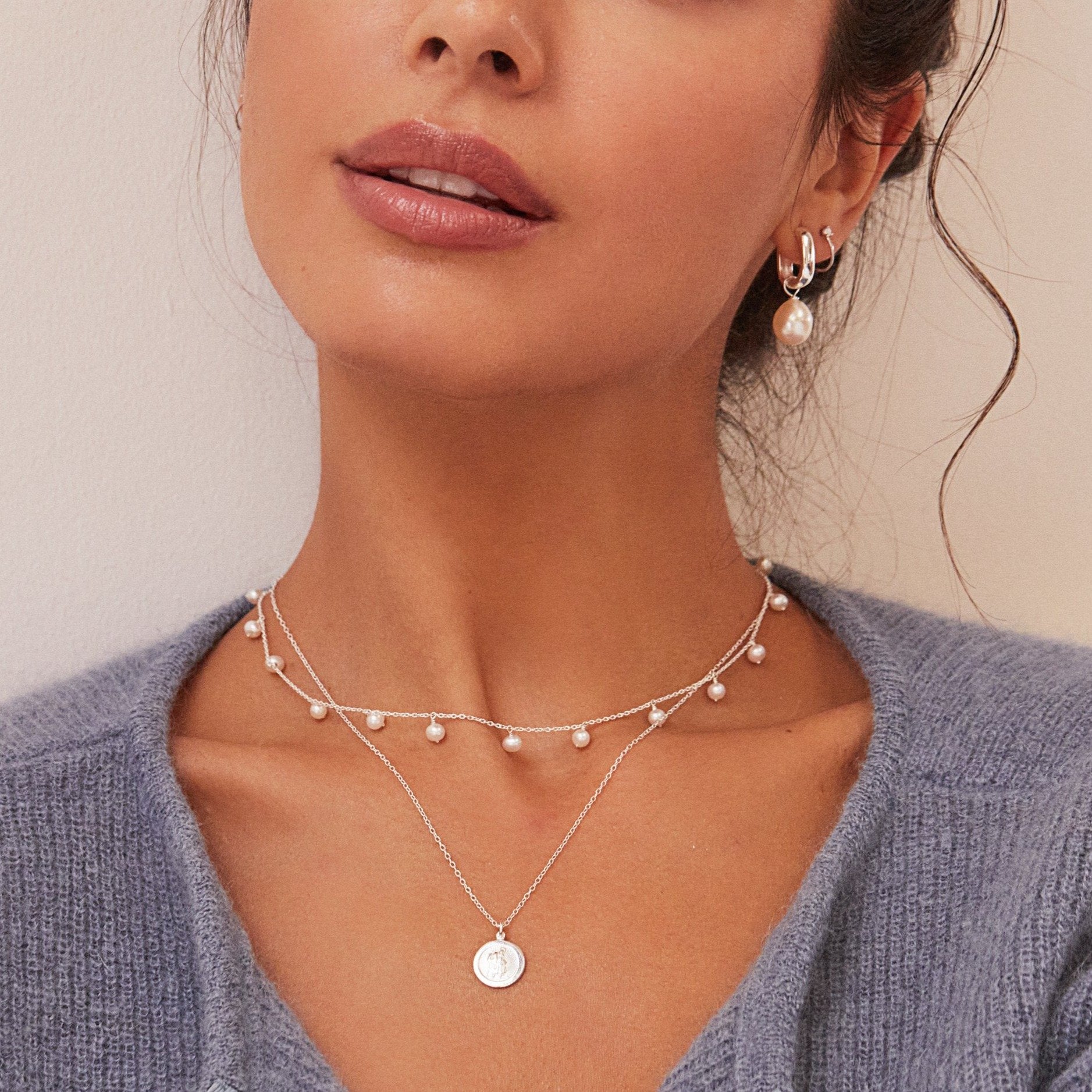 Rose, Silver Or Gold, Large Single Pearl Drop Necklace By LILY & ROO |  notonthehighstreet.com