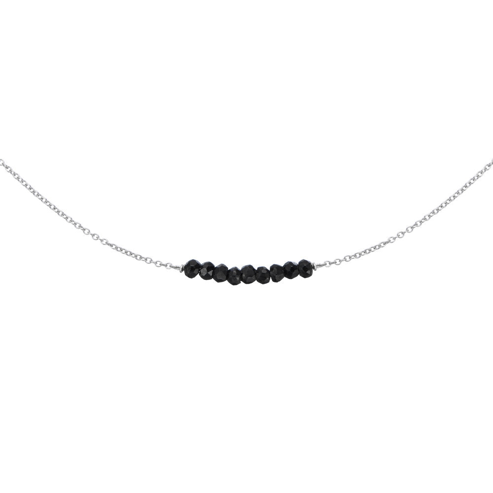 Silver Spinel Gemstone Cluster Choker