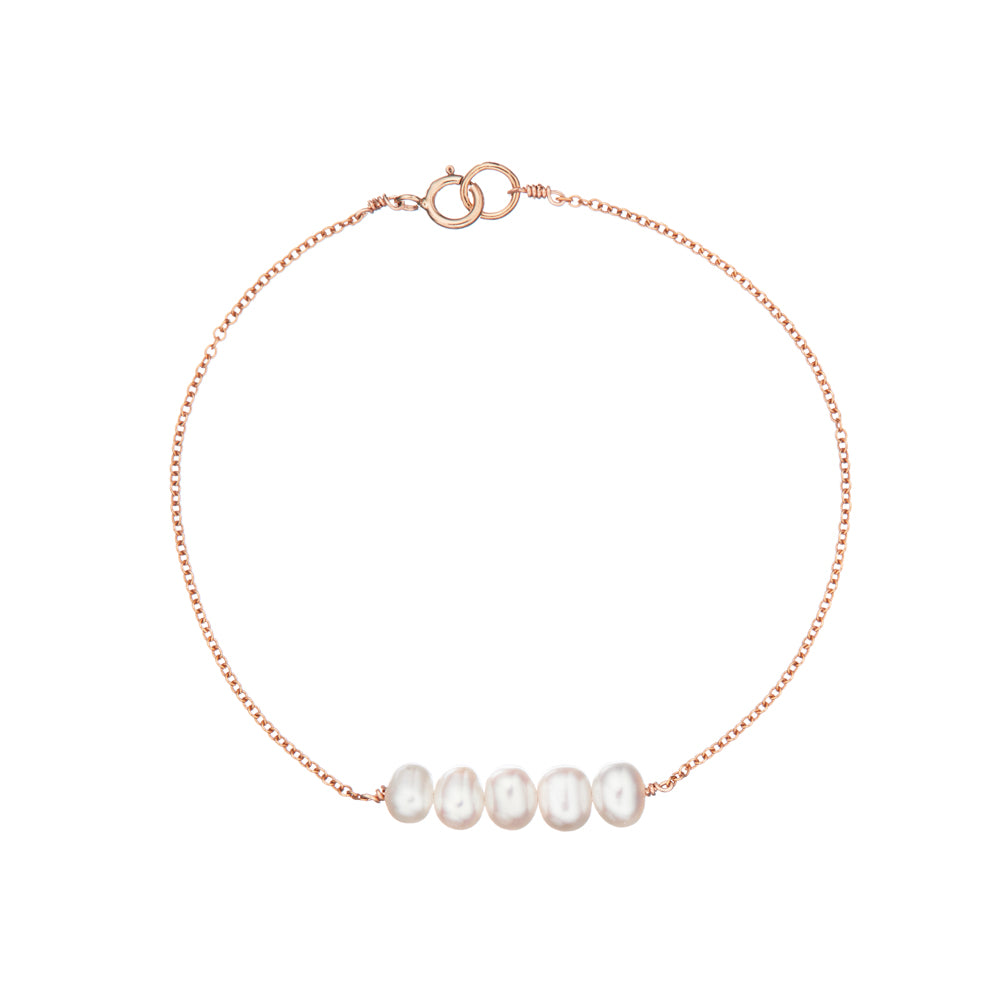 Rose Gold Cluster Pearl Bracelet