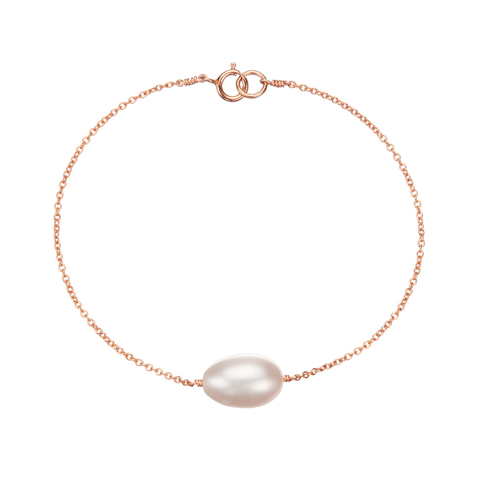 Rose Gold Large Pearl Bracelet