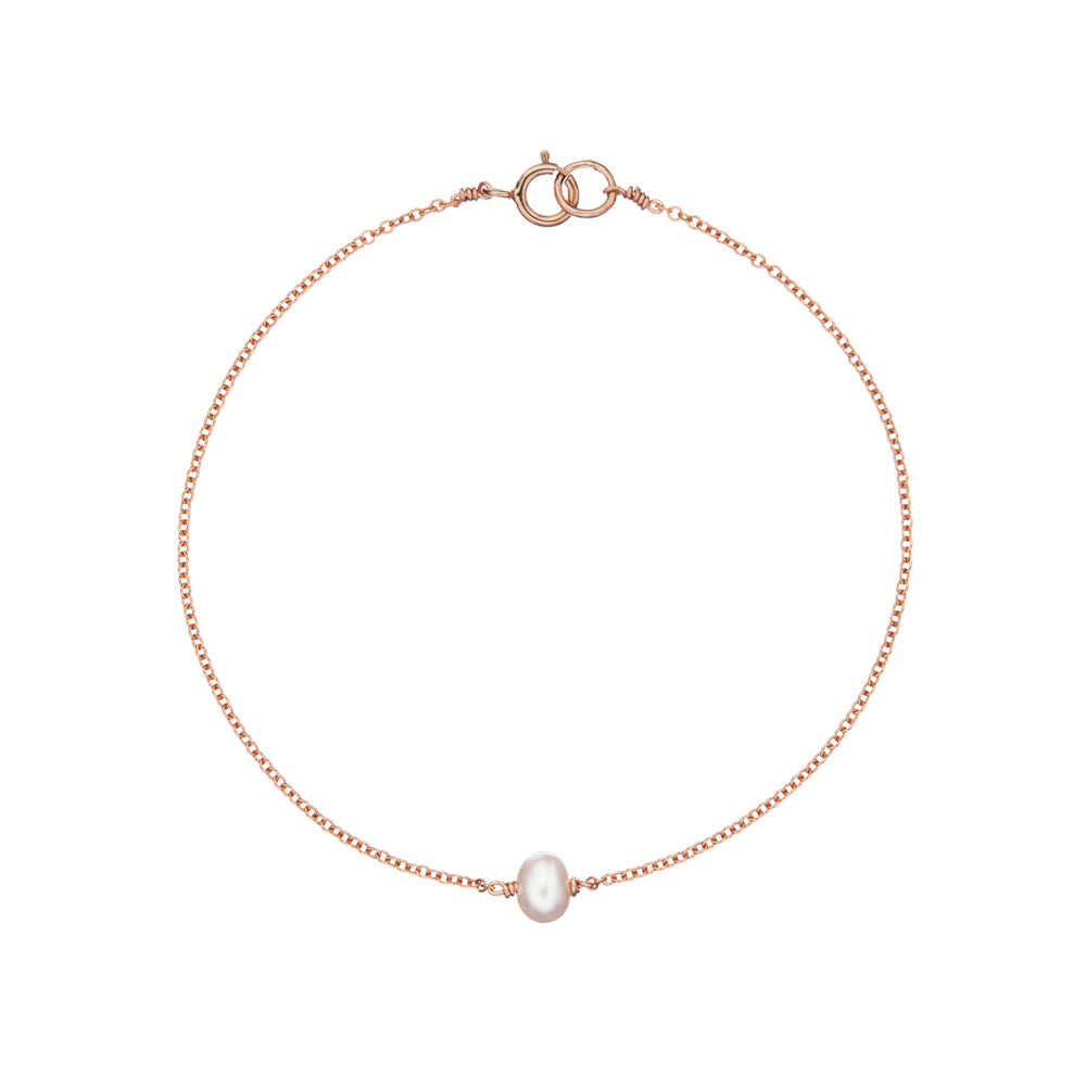 Rose Gold Single Pearl Bracelet