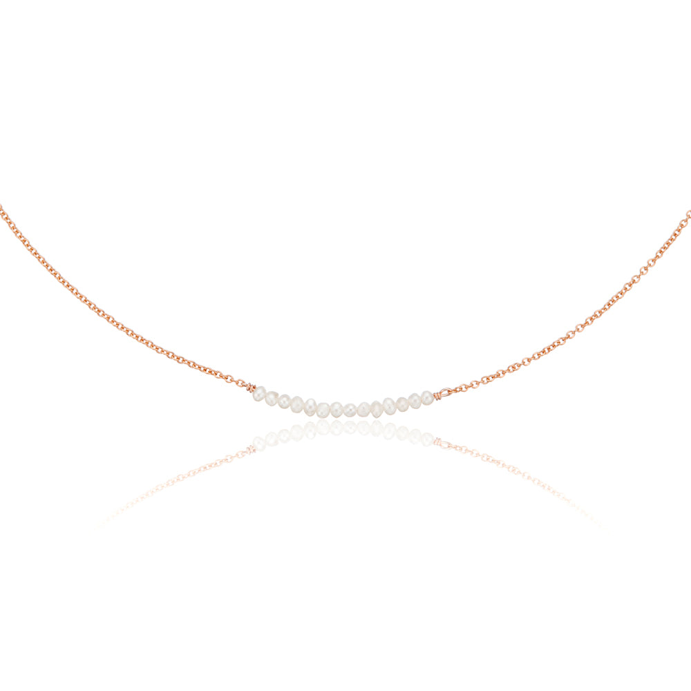 Rose Gold Small Pearl Cluster Choker