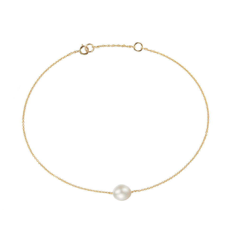 Gold Large Pearl Anklet