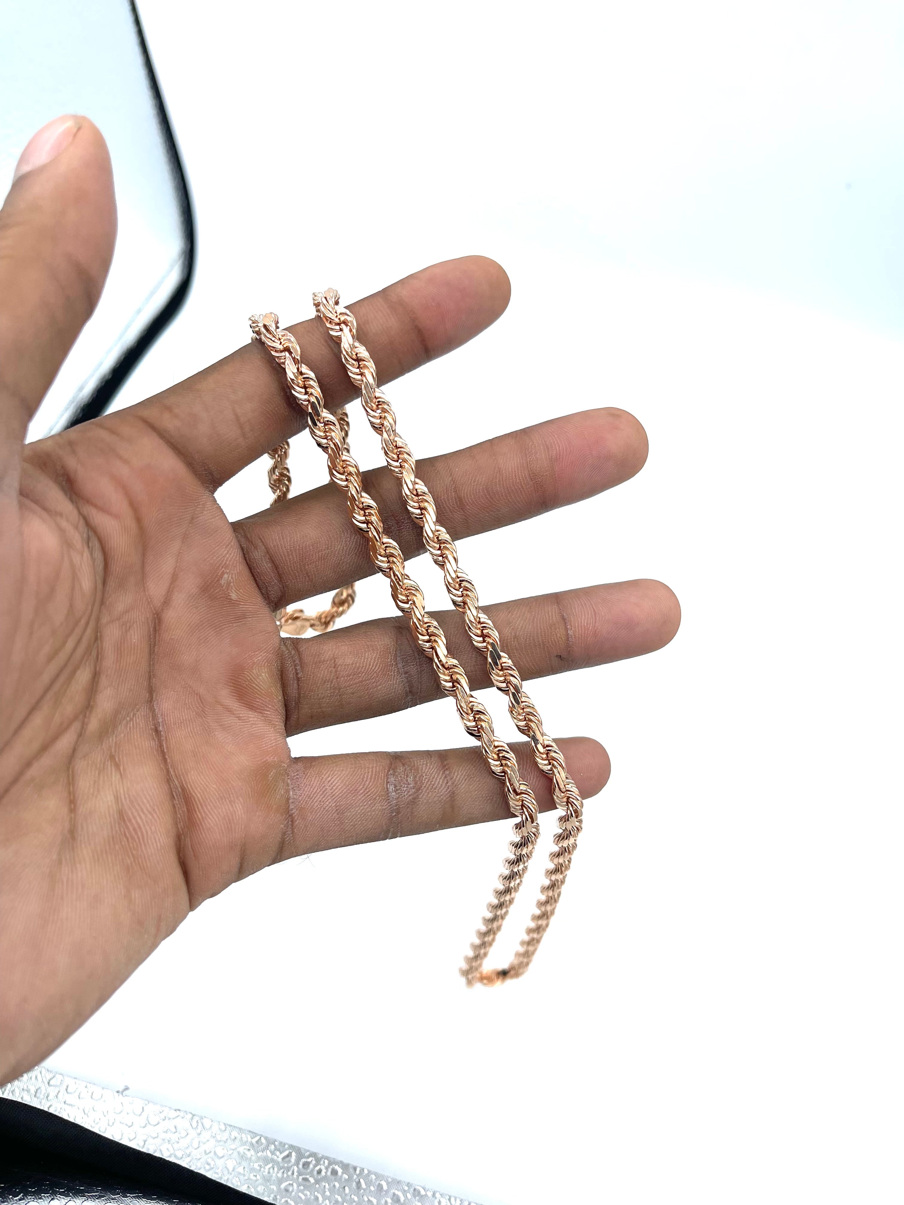 rope chain with diamond lock