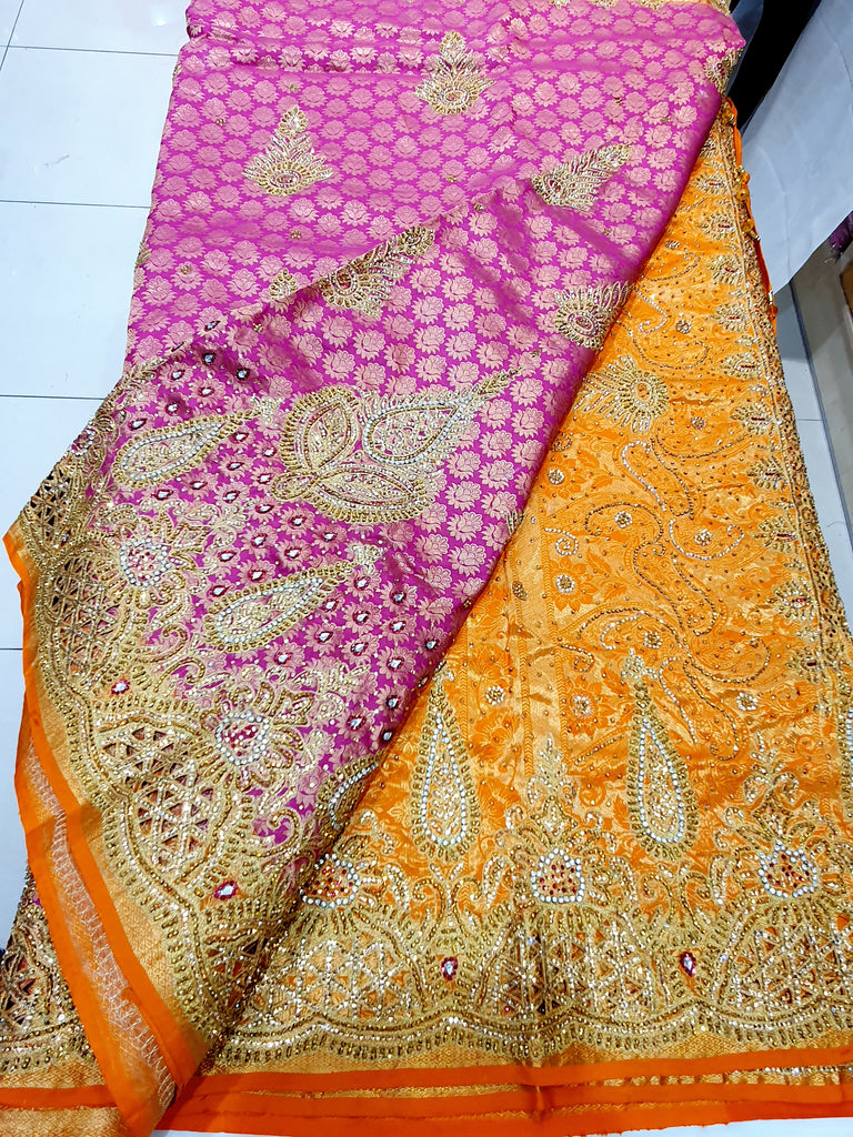 Half N Half Bridal Pure Kanchipuram Koorai Pattu Saree In Magenta Or Thinesh Jewellers Textiles